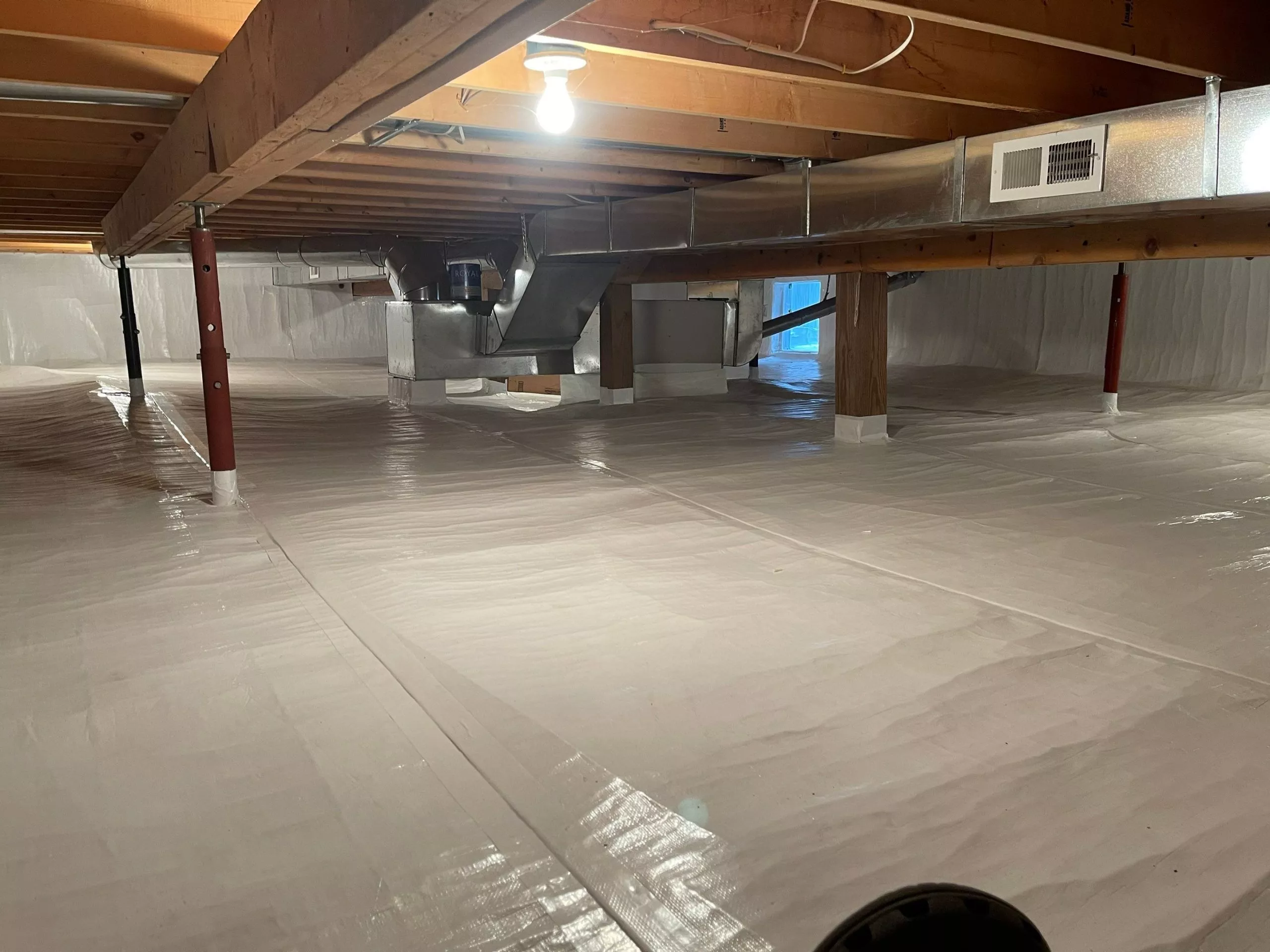 Crawlspace encapsulation process in a home in Kentwood, Michigan